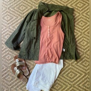 NWOT Loft tank top muted coral color, size M